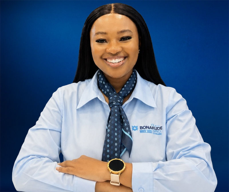 Bonakude professional in branded corporate attire